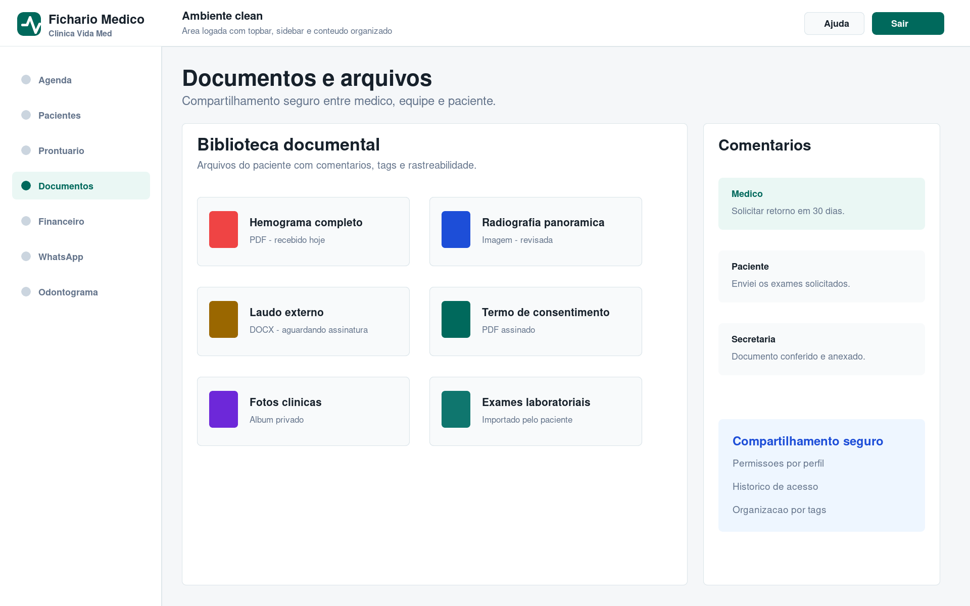 Documentos e arquivos